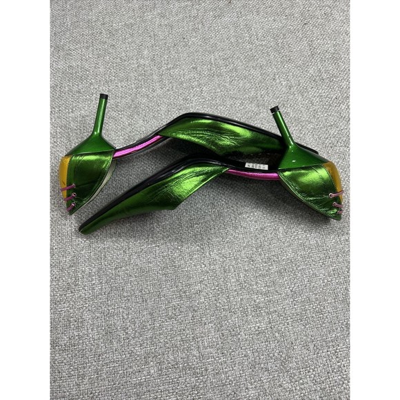 Vita Mori Shoes Eu 37 Us 6.5 Made In Italy 2010 One Of A Kind Metallic 3in Heel - Picture 5 of 16